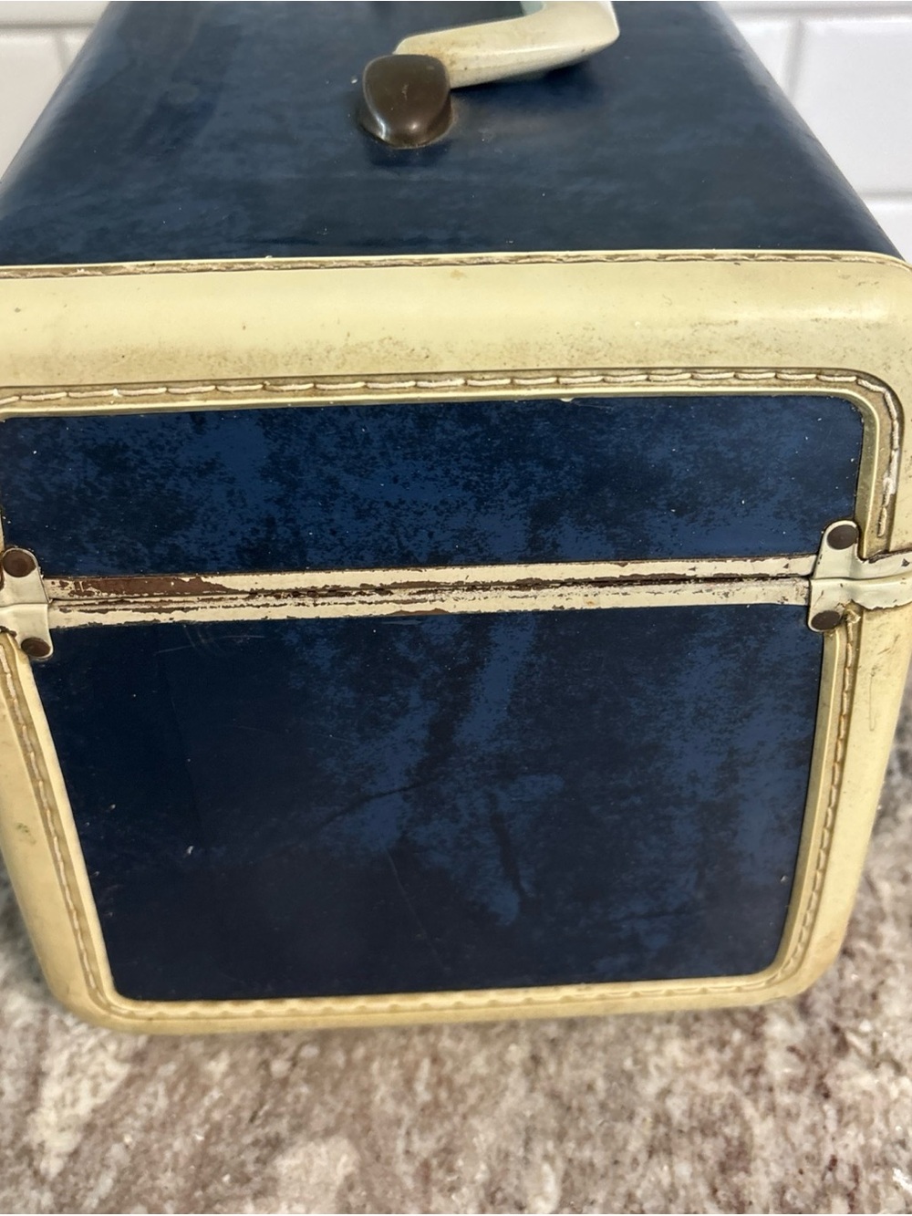 VINTAGE 1950s SAMSONITE Swatter Bros Admiral Blue Makeup Train Cosmetic Case - Picture 5 of 12